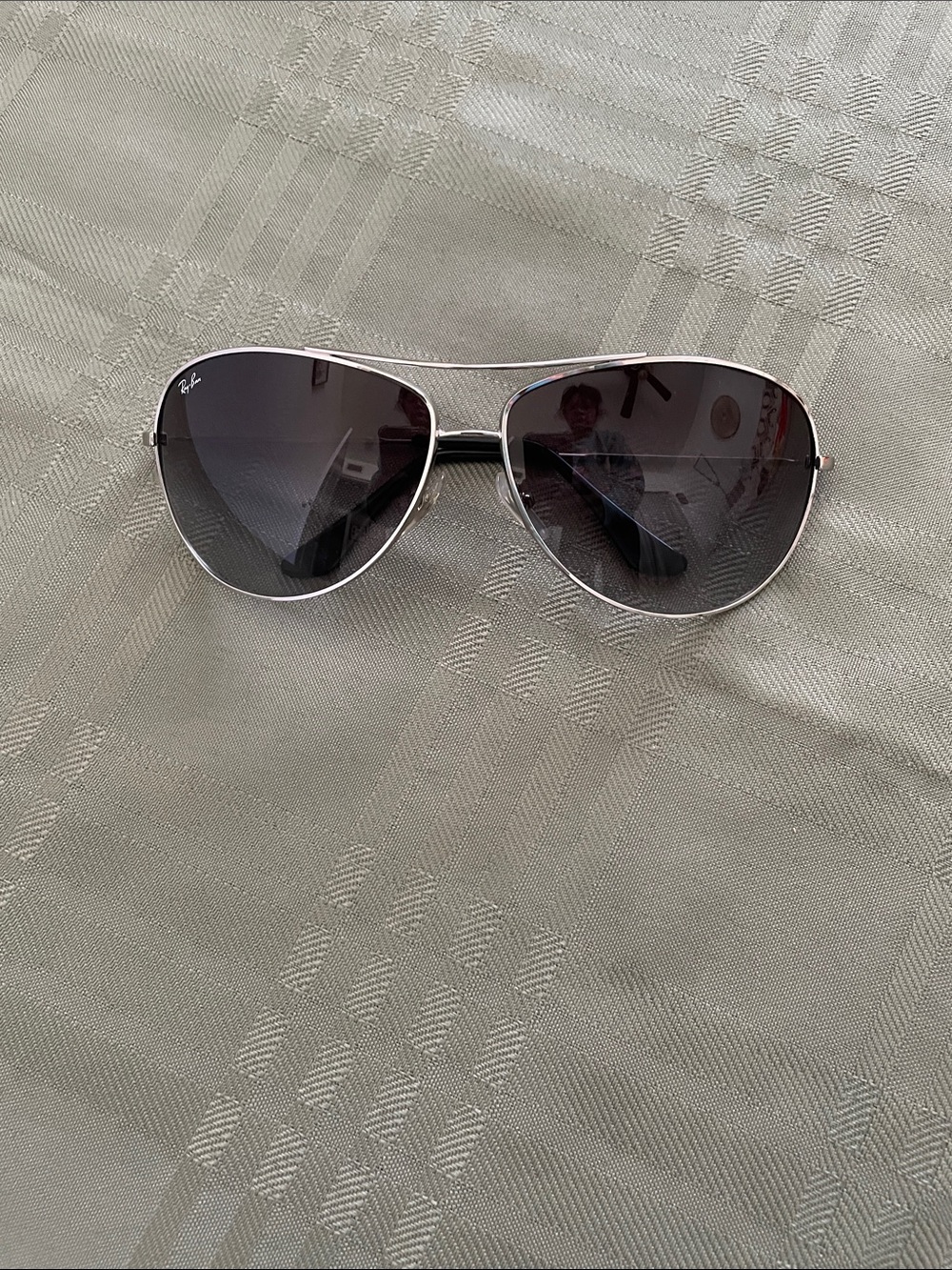 Ray-Ban Silver Frame Sunglasses with Dark Gray Lenses RB3293